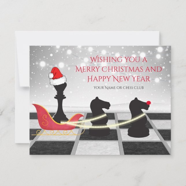 Schach Weihnachtsmann und Rentier Weihnachten (Vorderseite)