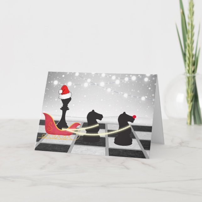 Schach Weihnachtsmann und Rentier Weihnachten (Vorderseite)