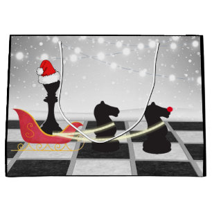 Schach Weihnachtsmann und Rentier Weihnachten Große Geschenktüte