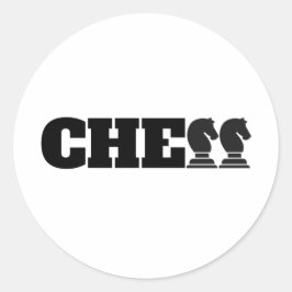 Schach Word Black Knights Kreatives Clever Game Runder Aufkleber