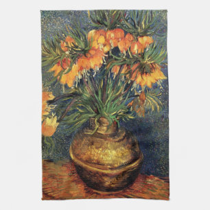 Schachblumen in einer Kupfervase von Vincent van G Geschirrtuch