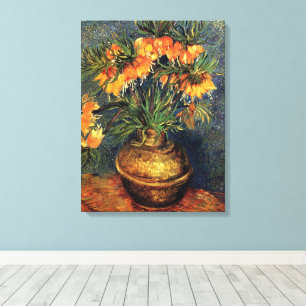 Schachblumen in einer Kupfervase von Vincent van G Leinwanddruck