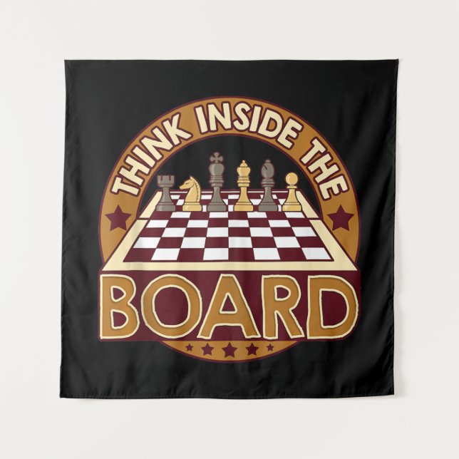 SchachBoard Kostenvoranschlag Schach-Spieler Denke Wandteppich (Vorderseite)