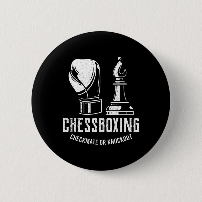 Schachboxen I Schach Spieler Boxer Button (Vorderseite)