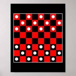 Schachbrett Brettspiele Schwarz Und Rot Hal Poster