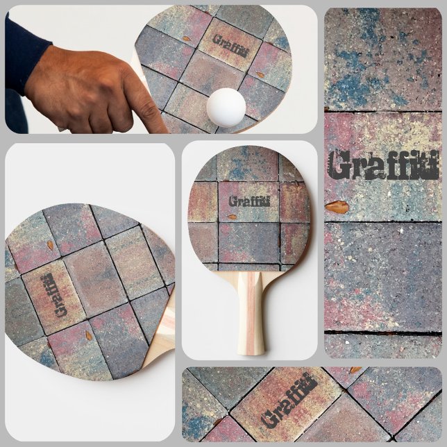 Schachbrett Brick Urban Grunge Personalisiert Tischtennis Schläger (Von Creator hochgeladen)