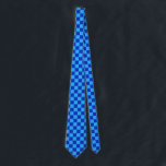 Schachbrett-Design Krawatte<br><div class="desc">Lichteinfärbung und dunkelblaues Muster</div>