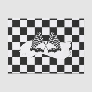 Schachbrett Flag und Rennwagen vorbehalten Seidenpapier