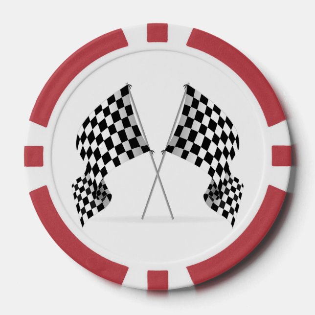 Schachbrett-Flagge-Design-Pokerchips Pokerchips (Vorderseite)