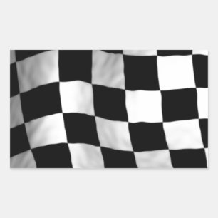 Schachbrett-Flagge Rechteckiger Aufkleber