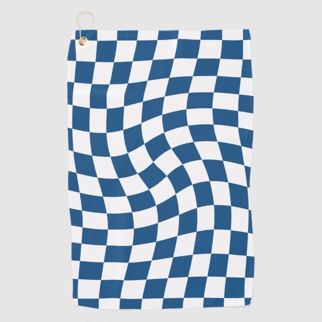 Schachbrett für die hintere blaue und weiße Karo Golfhandtuch (Vorderseite)