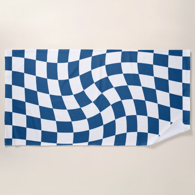 Schachbrett für die hintere blaue und weiße Karo Strandtuch (Vorderseite)
