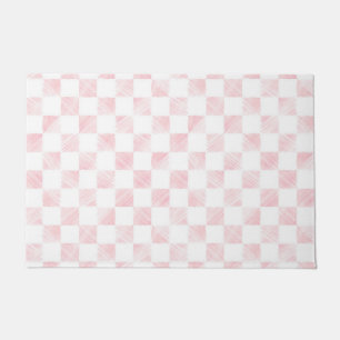 Schachbrett für die modernen weißen rosa Quadrate Fußmatte