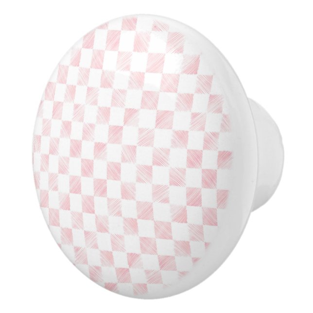 Schachbrett für die modernen weißen rosa Quadrate Keramikknauf (Rechts)