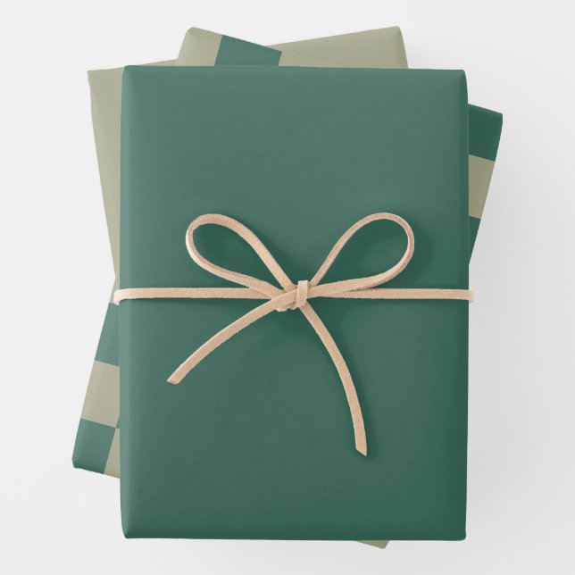 Schachbrett für Waldgrün und Schnittholz und feste Geschenkpapier Set (Beispiel)