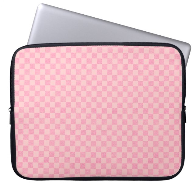 Schachbrett hellrosa Notebookgehäuse Laptopschutzhülle (Vorderseite)
