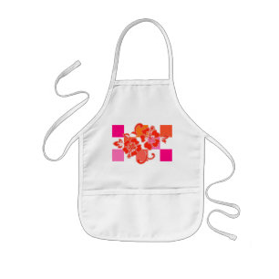 Schachbrett-Hibiskus-Kinderschürzen Kinderschürze