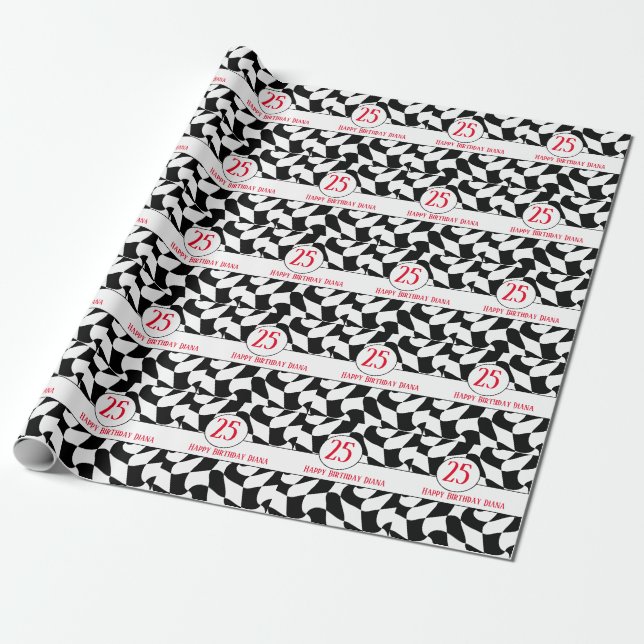 Schachbrett in Schwarz und Weiß, Teller in Papierf Geschenkpapier (Ungerollt)