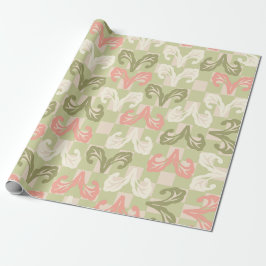 Schachbrett Leaf Geschenkpapier