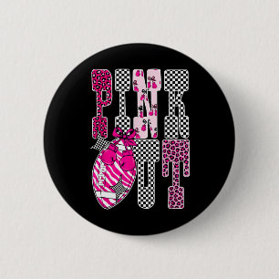 Schachbrett Leopard Pink Out Fußball Brustkrebs Aw Button