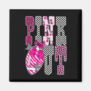 Schachbrett Leopard Pink Out Fußball Brustkrebs Aw Magnet