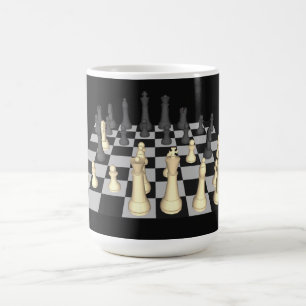 Schachbrett mit Schach-Stücken - kundenspezifisch Kaffeetasse