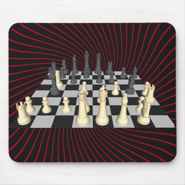 Schachbrett mit Schachfiguren - Benutzerdefinierte Mousepad (Vorne)