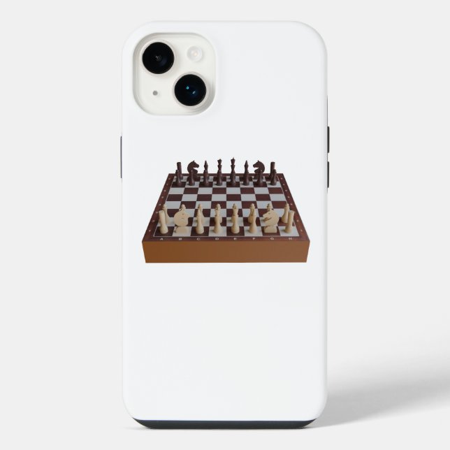 Schachbrett mit Schachfiguren iPhone 14 Plus Hülle (Rückseite)