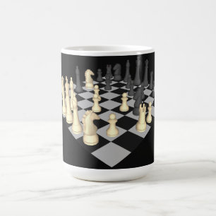 Schachbrett mit Schachstücken - Maßgeschneiderte Kaffeetasse