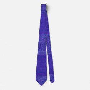 Schachbrett Muster 02 Blau Krawatte
