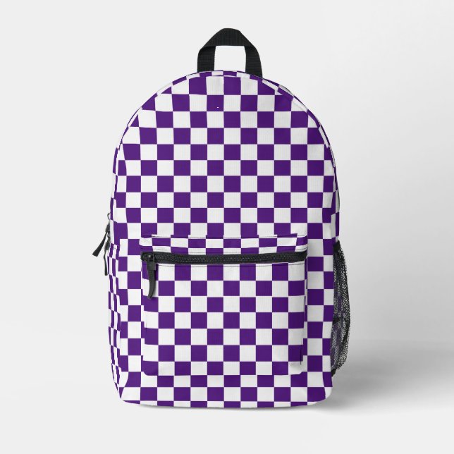 Schachbrett Muster Bedruckter Rucksack (Vorderseite)