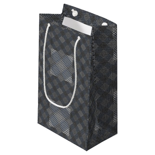Schachbrett Muster diagonal 2tones.bx4x4 BLK BG Kleine Geschenktüte (Vorderseite Schrägansicht)