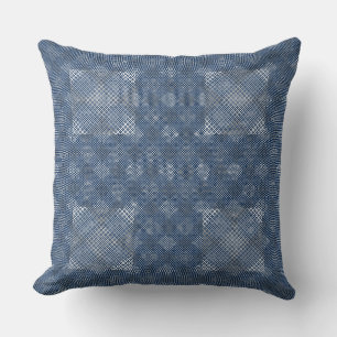 Schachbrett Muster diagonal 2tones.bx4x4 DBlue BG Kissen