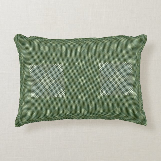 Schachbrett Muster diagonal 2tones.bx4x4 DGreen BG Dekokissen (Vorderseite)