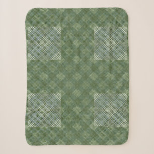 Schachbrett Muster diagonal 2tones.bx4x4 DGreen BG Sherpadecke