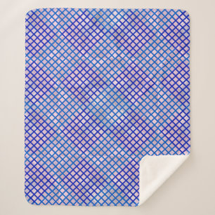 Schachbrett Muster diagonal blau 02.w Lpink BG Sherpadecke