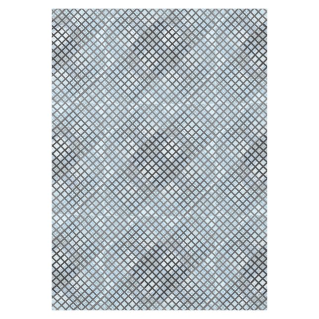 Schachbrett Muster diagonal grau 02.w Lblue BG Tischdecke (Vorderseite)