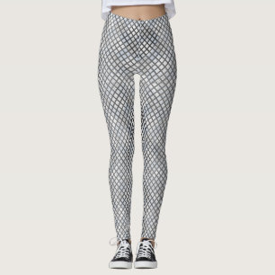Schachbrett Muster diagonal grau 02.w Offwhite BG Leggings