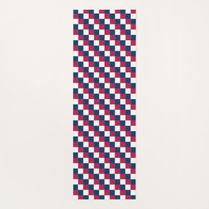 Schachbrett-Muster mit US-Flagge Yogamatte