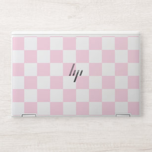Schachbrett-Muster: Rosa HP Laptop-Aufkleber