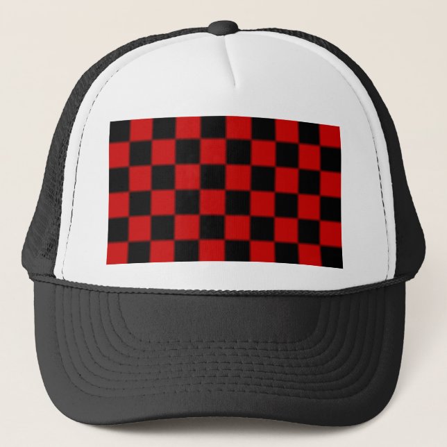 Schachbrett Pattern Hat Truckerkappe (Vorderseite)