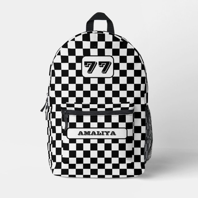 Schachbrett Pattern Sport Rucksack mit Individuell (Vorderseite)