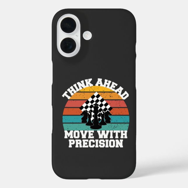 Schachbrett Pieces Strategy Precision Mind Game iPhone 16 Hülle (Rückseite)