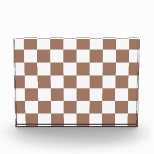 Schachbrett Quadrate mocha braunes, weißes geometr Fotoblock