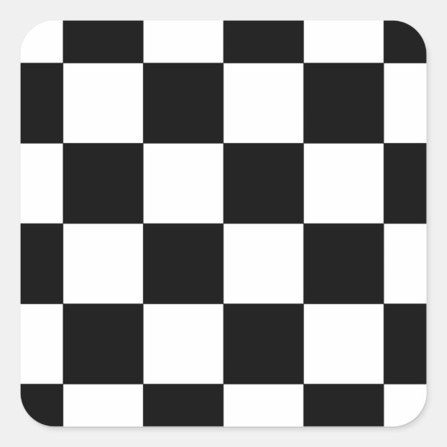 Schachbrett Quadratischer Aufkleber (Vorderseite)