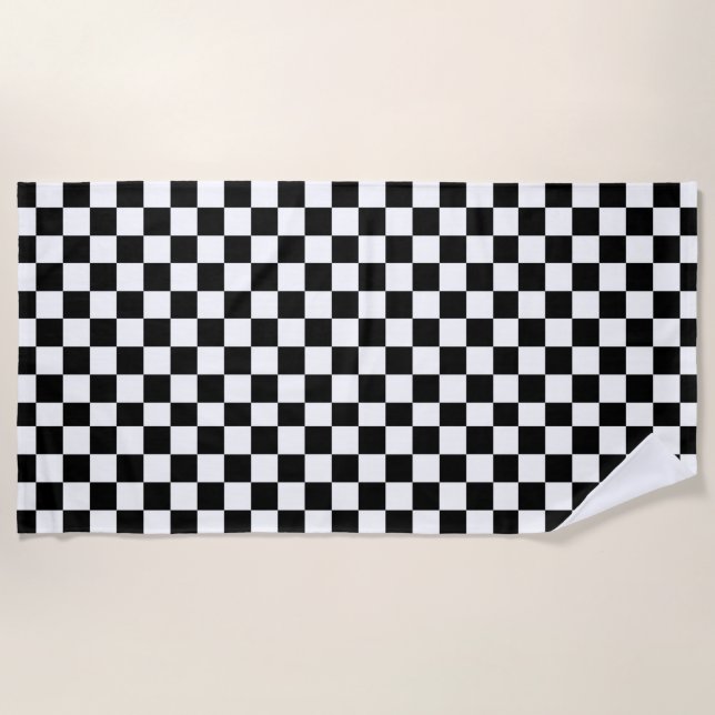 Schachbrett-Race-Flag-Design Strandtuch (Vorderseite)