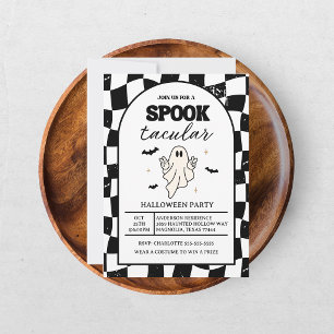 Schachbrett Retro Spooktacular Halloween Einladung