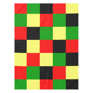 Schachbrett rot, gelb, schwarz und grün tischdecke