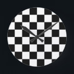 Schachbrett Runde Wanduhr<br><div class="desc">Schach</div>