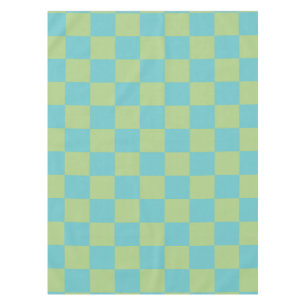 Schachbrett-Schachmuster in Blau und Grün Tischdecke